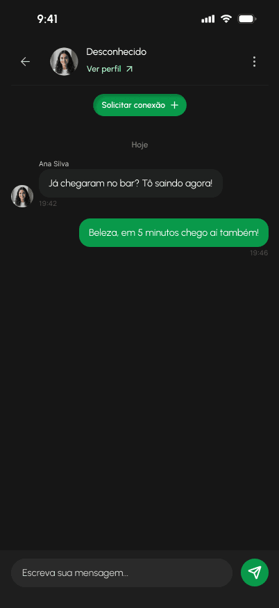 Tela de bate-papo anônimo do Ultmap