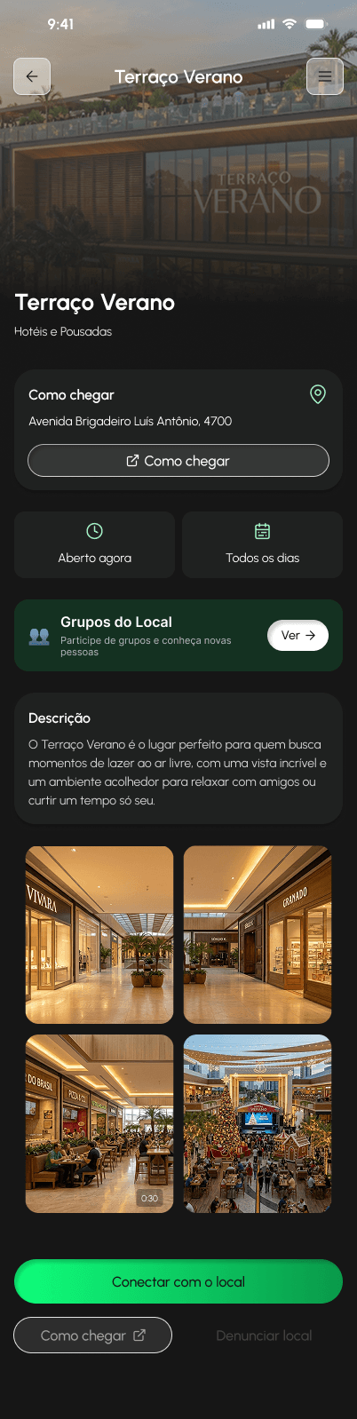 Perfil de um estabelecimento dentro do Ultmap